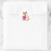 Hamster with Heart Ronde Sticker (Tas)