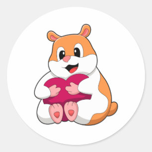 Hamster with Heart Ronde Sticker