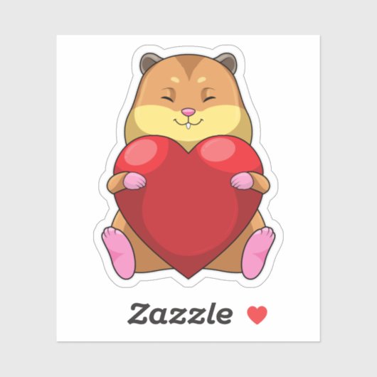 Hamster with Heart Sticker (Vel)