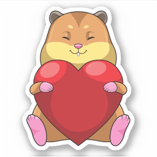 Hamster with Heart Sticker (Voorkant)