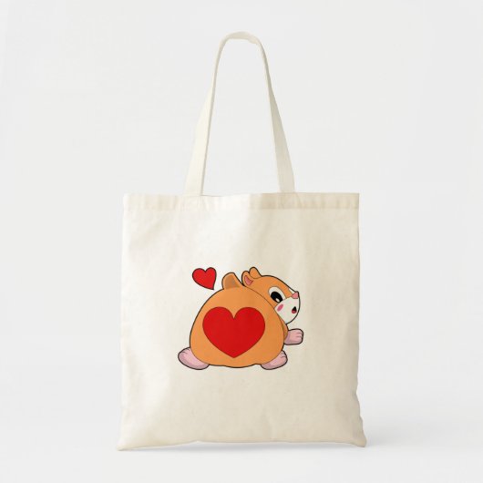 Hamster with Heart Tote Bag (Voorkant)