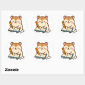 Hamster Writing in a Journal Ronde Sticker (Vel)