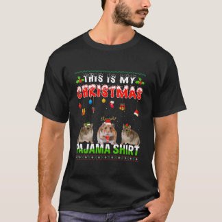 Hamster Xmas Animals Square Dit is mijn kerstPa T-shirt