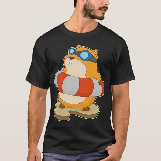 Hamster Zwemmen Reddingsboei T-shirt (Voorkant)