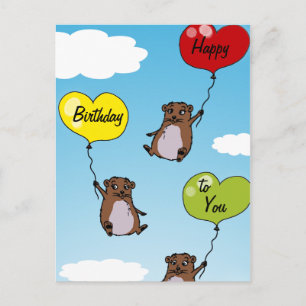 Hamsterballonnen, Happy Birthday voor jou Briefkaart