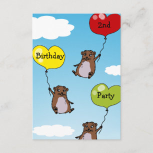 Hamsterballonnen, tweede verjaardag kaart