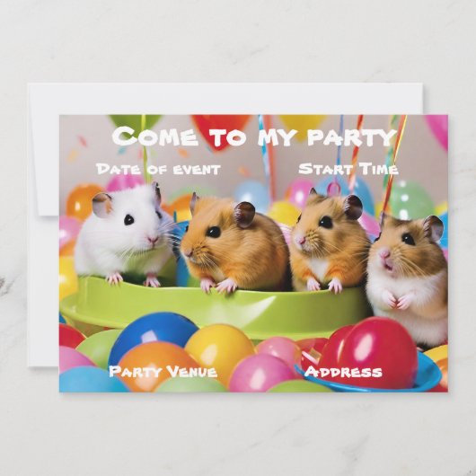 Hamsterfeest Uitnodiging (Voorkant)
