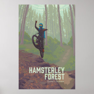 Hamsterley Forest Mountainbike Reclameposter Poster