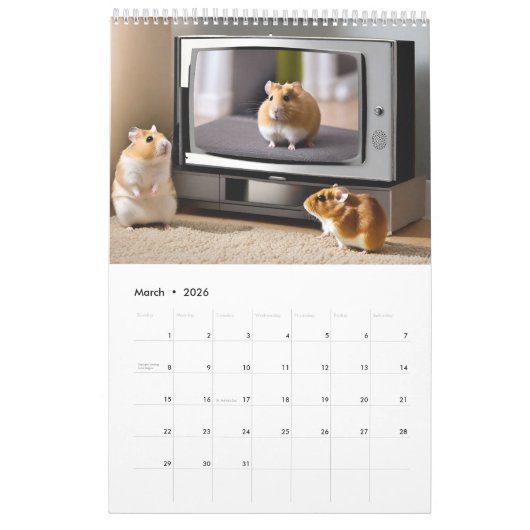Hamsters ayant un calendrier amusant (Mar 2026)