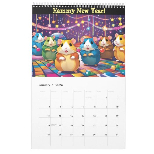 Hamsters ayant un calendrier amusant (Jan 2026)