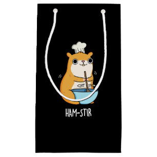 Hamstir Funny Chef Hamster Pun Dark BG Klein Cadeauzakje