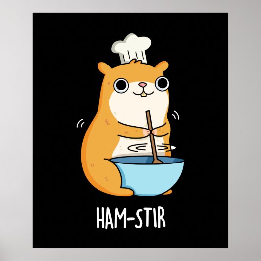 Hamstir Grappige Hamster Pun Donker BG Poster (Voorkant)