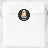 Hamstir Grappige Hamster Pun Donker BG Ronde Sticker (Tas)