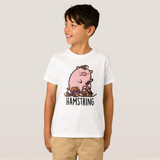 Hamstring Funny Pig Pun T-shirt (Voorkant volledig)