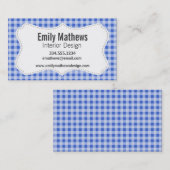 Han Blue Gingham; geruit Visitekaartje (Voorkant / Achterkant)