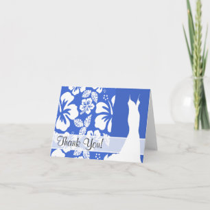 Han Blue Hawaiian Tropical Hibiscus Bedankkaart
