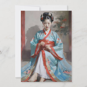 Han Chinese vrouw F Feestdagenkaart