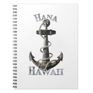 Hana Hawaii Vacation Nautical Anchor Sailing Notitieboek