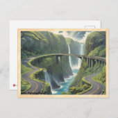 Hana Highway Hawaii Vintage reizen Briefkaart (Voorkant / Achterkant)