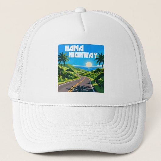 Hana Highway Maui Hawaii landschap Trucker Pet (Voorkant)
