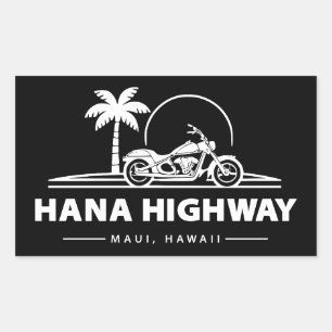 Hana Highway Maui Hawaii motorfiets Rechthoekige Sticker