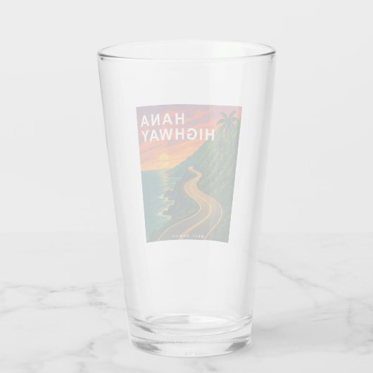 Hana Highway Maui Hawaii zonsondergang Glas (Achterkant)