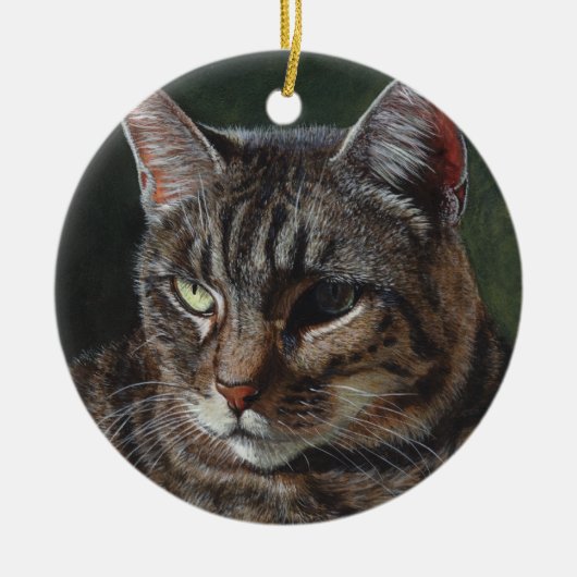 Hana Tabby kattenschilderkunst Keramisch Ornament (Voorkant)