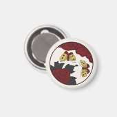 Hanafuda "Botan-ni-chou" Magneet (Voorkant / Achterkant)