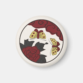 Hanafuda "Botan-ni-chou" Magneet
