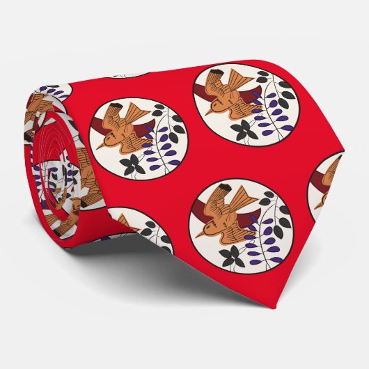 Hanafuda "Fuji-ni-hototogisu" Stropdas (Opgerold)