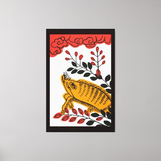 hanafuda Kaart Kunst verpakt canvas XL (Voorkant)