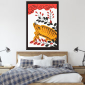 hanafuda Kaart Kunst verpakt canvas XL (Insitu (Slaapkamer))