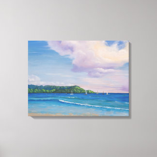Hanalei Bay Hawaiian Islands Painting Canvas Afdruk