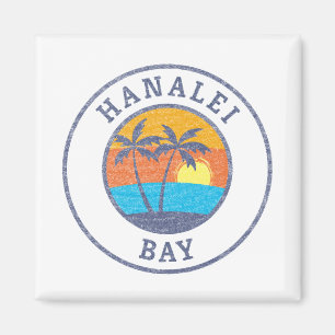 Hanalei Bay, Kauai Faded Classic Style Magneet