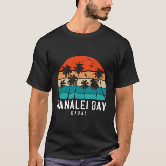 Hanalei Bay Kauai Hawaii Hi Beach Palm Tree T-shirt