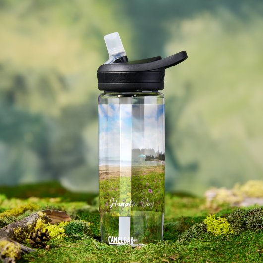 Hanalei Bay, Kauai Hawaii Morning Glory Flowers Waterfles (Buiten)