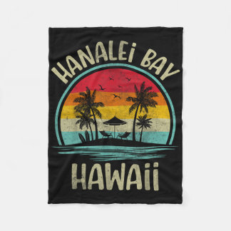 Hanalei, Bay-strand Hawaï Palmboom Familie Zomer  Fleece Deken