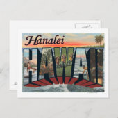 Hanalei, Hawaii - Grote letterscènes Briefkaart (Voorkant / Achterkant)
