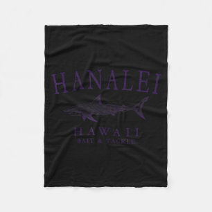 Hanalei hawaii haai vintage pruim kunst vissen fleece deken