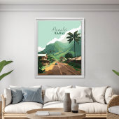 Hanalei Kauai Hawaii Bay Mountains Groen Poster