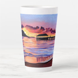 Hanalei Pier Sunset Kauai Beach Latte Mok
