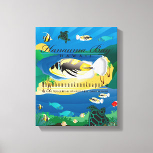 Hanauma Bay Hawaï - Humuhumunukunukuapua'a Canvas Afdruk