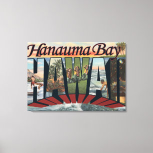 Hanauma Bay, Hawaii - Grote letterscènes Canvas Afdruk