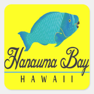 Hanauma Bay Hawaii Parrot Fish Vierkante Sticker