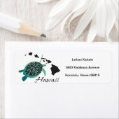 Hanauma Bay Hawaii Turtle Etiket (Insitu)