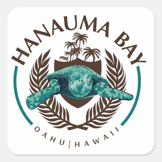 Hanauma Bay Hawaii Vierkante Sticker (Voorkant)