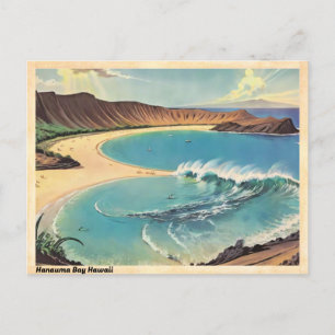 Hanauma Bay Hawaii Vintage Reizen Briefkaart