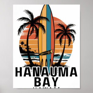 Hanauma Y Hawaï surfen surfer  Poster