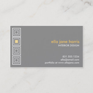Hanche à être carte de visite gris et jaune carr