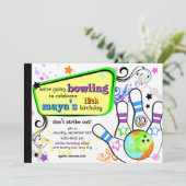 Hanche et invitation colorée de bowling (Debout devant)